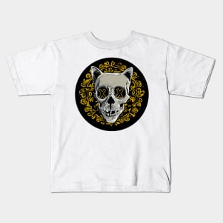 cat gang wizard skull king animal skull festival cat life psychic Kids T-Shirt